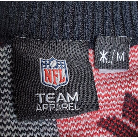 NFL Houston Texans Football Team Ugly Christmas Sweater Men's M Red Black Flaw - Picture 8 of 16